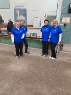 Helsingin karsinnan voittajajoukkue Mirva Näsilä,  Seija Vaarala,  Helena Kuivasniemi-Lehti ja Kati Nieminen. 