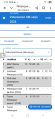 Veteraanijoukkueemme Harri, Tiina ja Kimmo selvitti myös tiensä finaaleihin Turussa